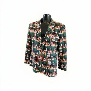 Elf Men Sz Large Suitmeister Christmas Suit Blazer Will Farrell Ugly Sweater NEW
